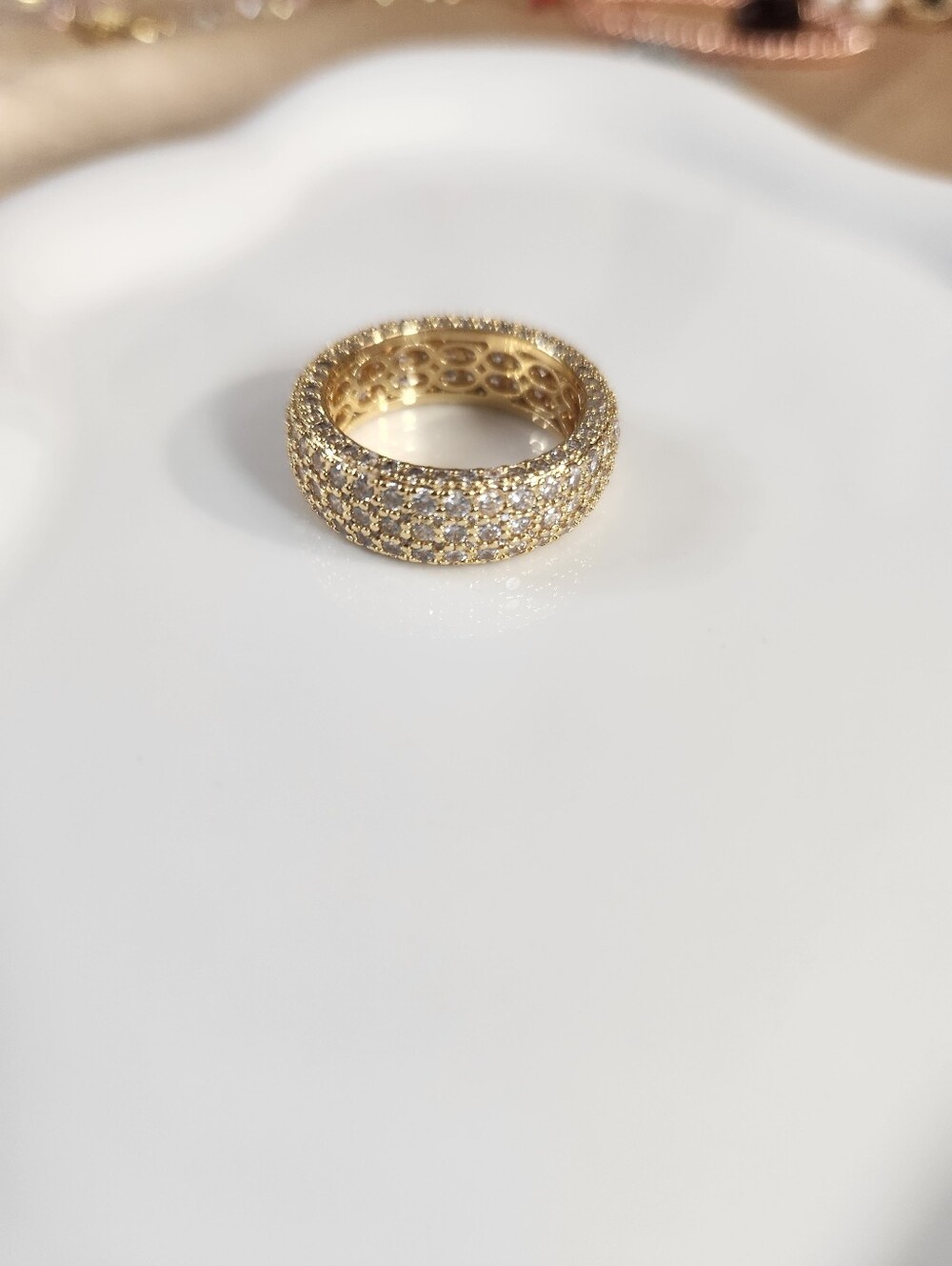 18k Gold Plated Chunky Iced Ring